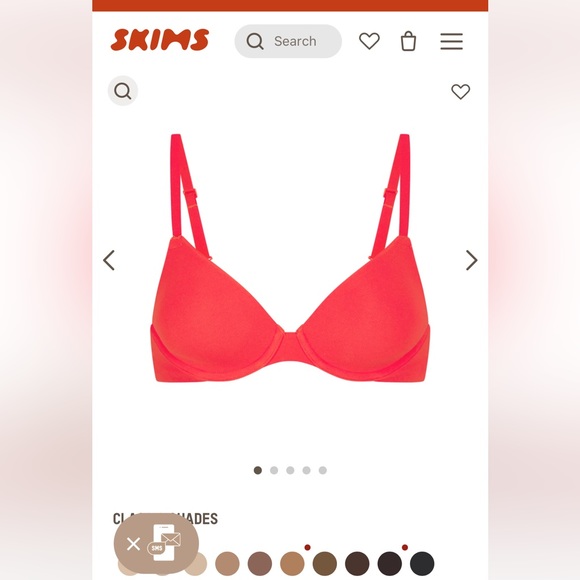 NWT SKIMS Fits Everybody T Shirt Bra - Poppy 32D - Picture 2 of 2